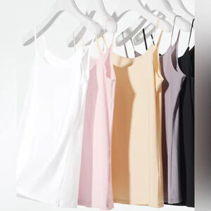 NNT 3 x Uniqlo “Airism” spaghetti beigeblack seamless light camisole tank XS